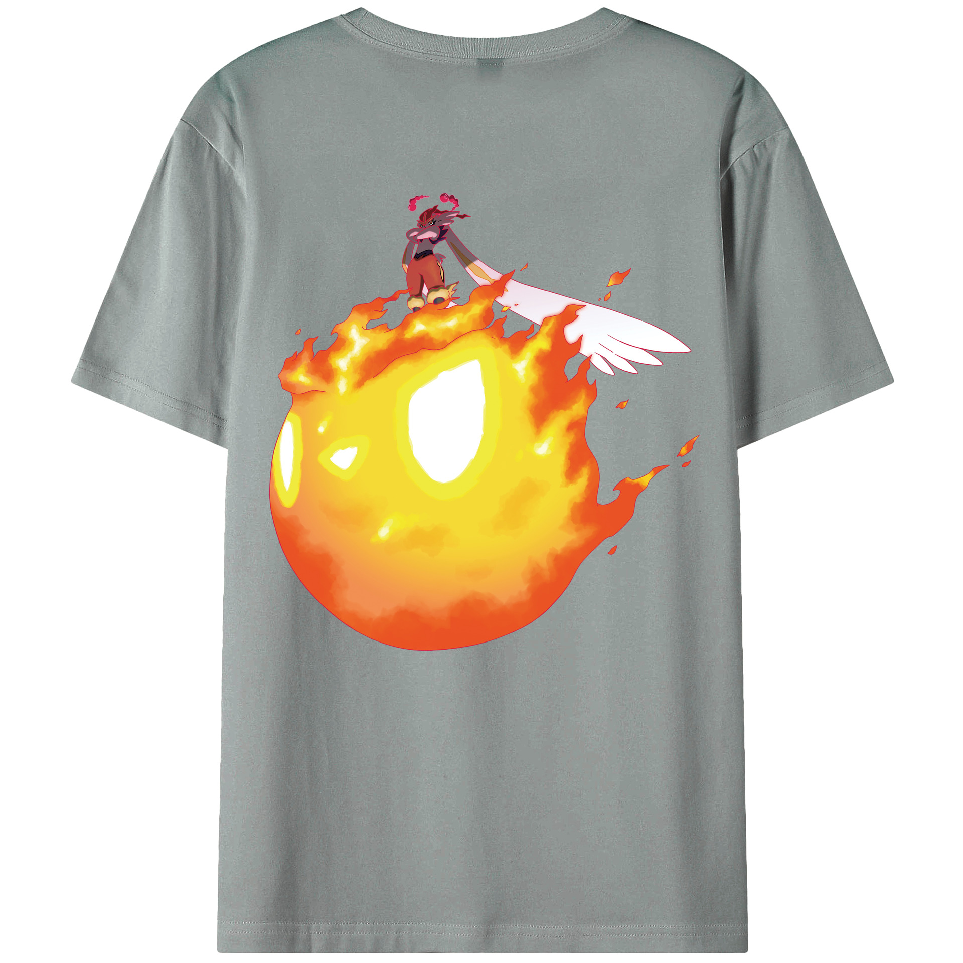 （画像用） ポケットモンスター Pokémon 綿100％ メンズ半袖Tシャツ（バックプリント） 通気性